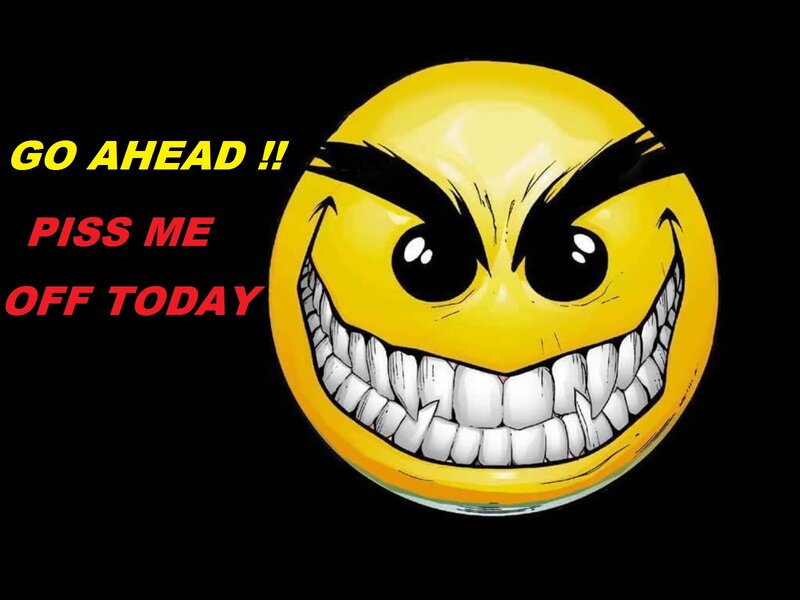 Angry Yellow Smiley Face — Aggressive