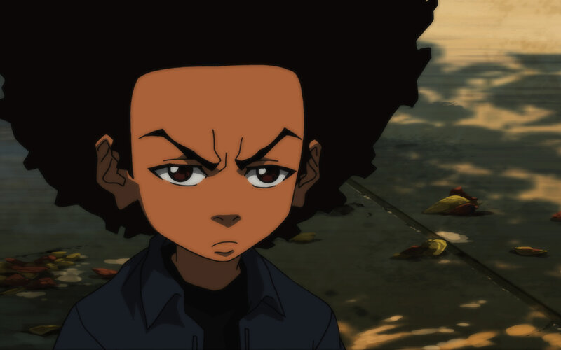 angry young boy with afro