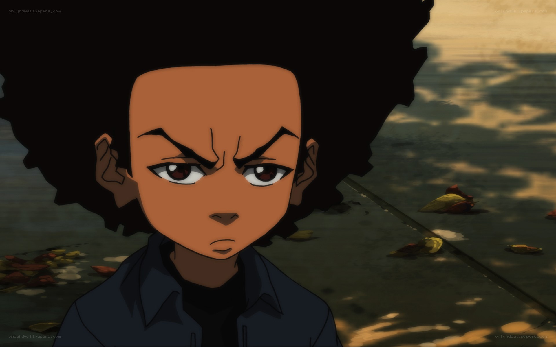 angry young boy with afro