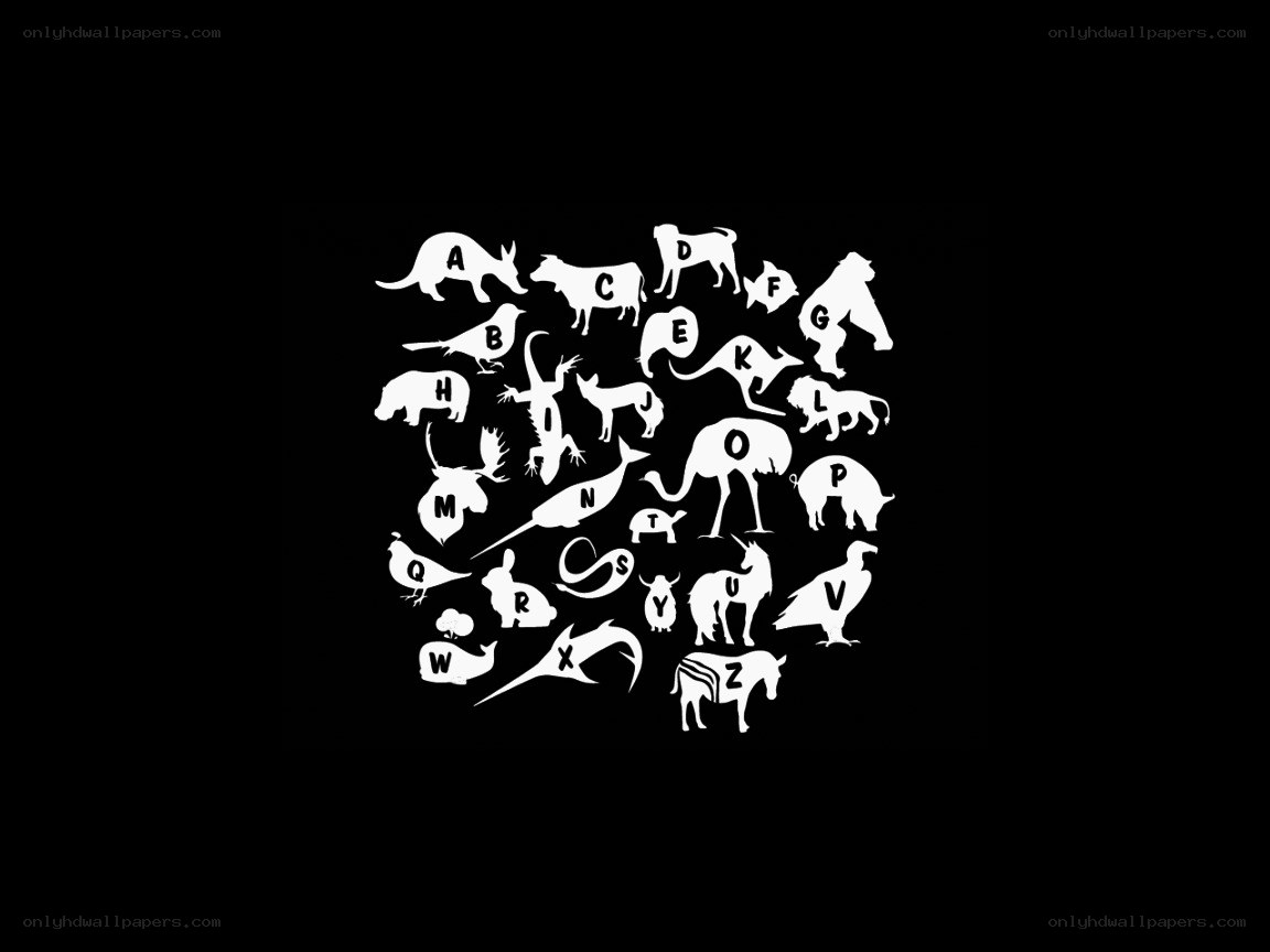 Animal alphabet illustration