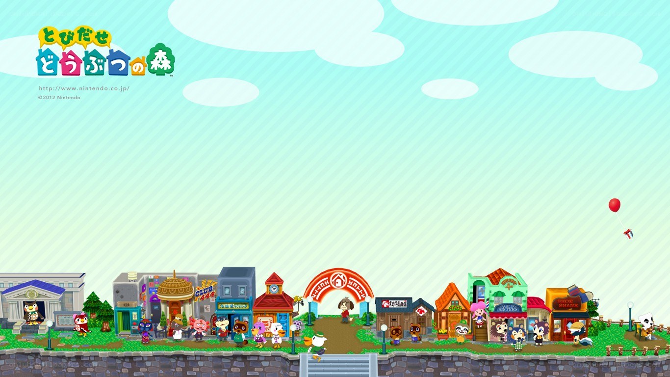 Animal Crossing town scene