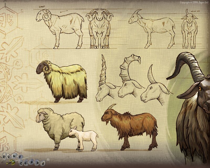 Animal design sheet for Runescape