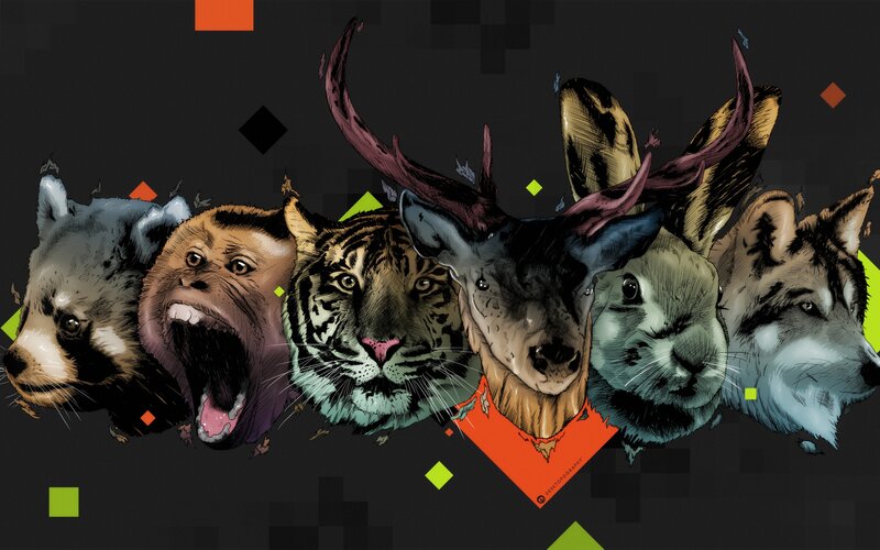 Animal Heads in a Row