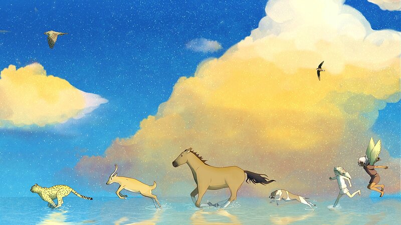 Animals and Children Running