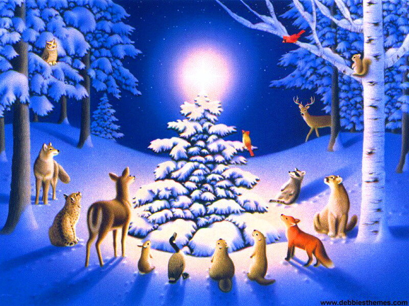 Animals Around a Tree