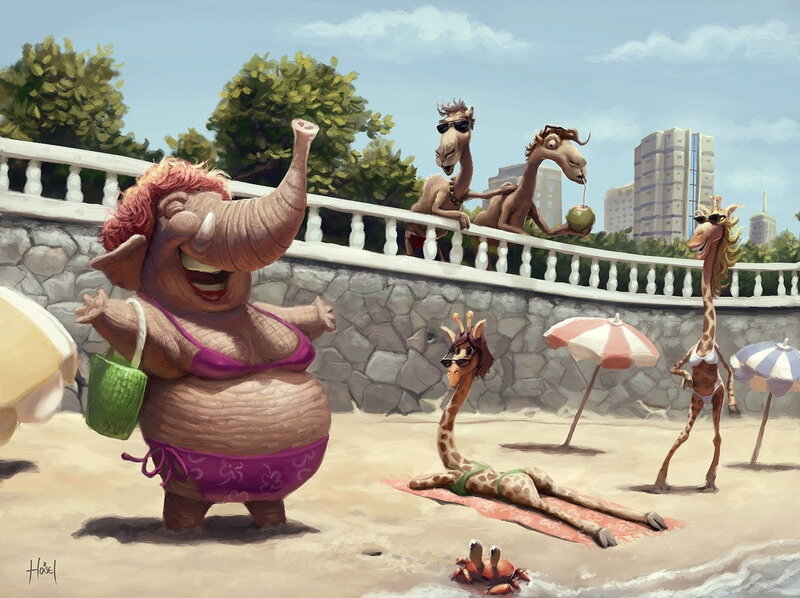 Animals at the beach