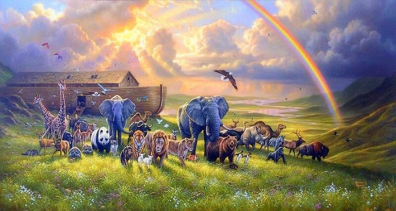 Animals Gathering Near Ark