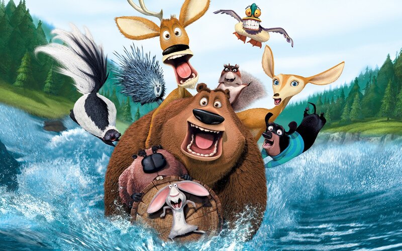Animals in a raft adventure