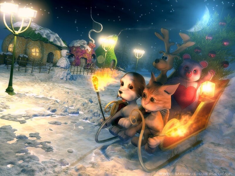 Animals in a Sleigh