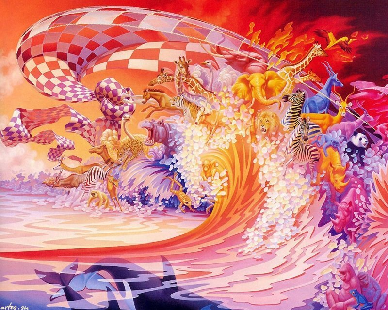 Animals in a Wave