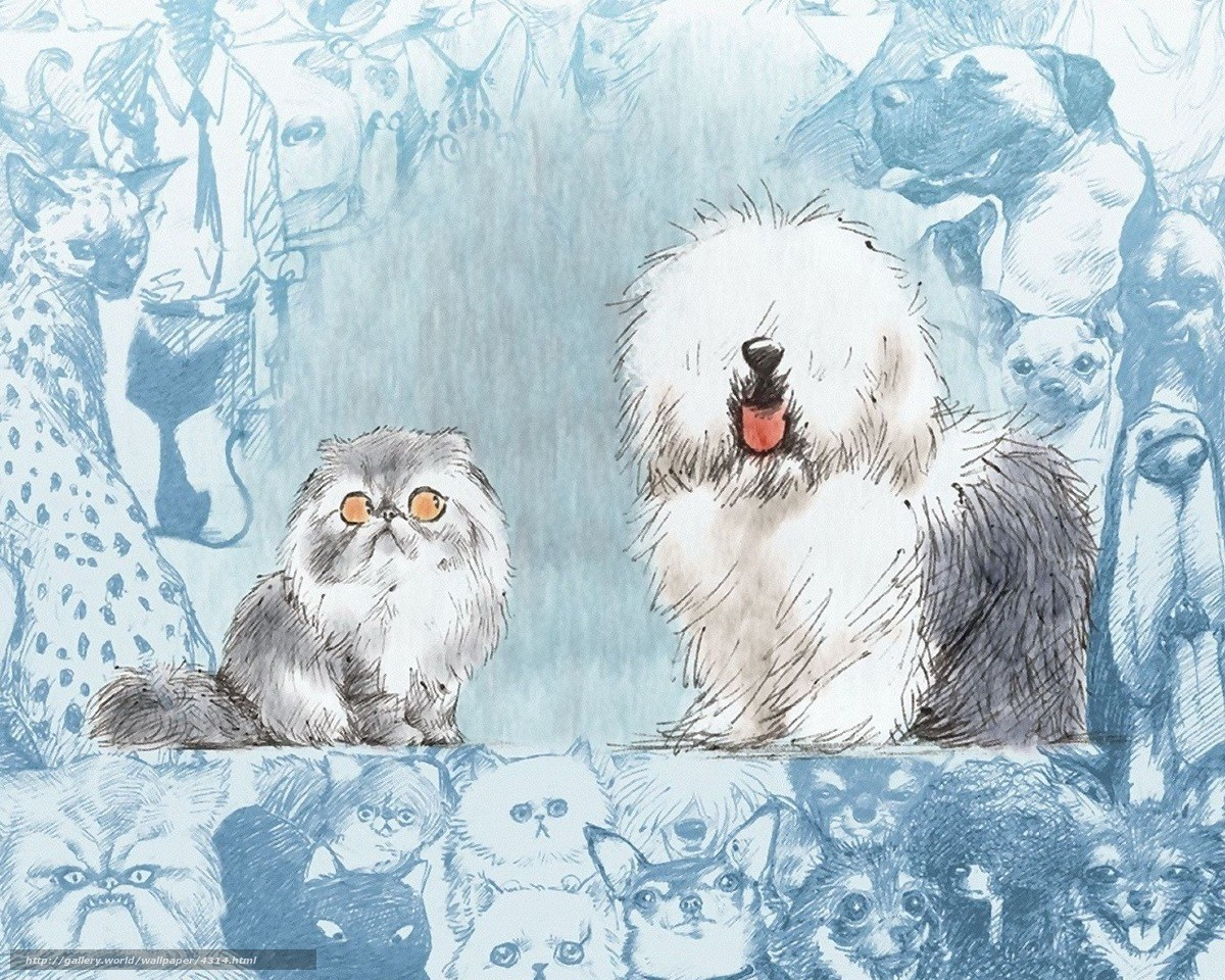 Animals in a whimsical illustration