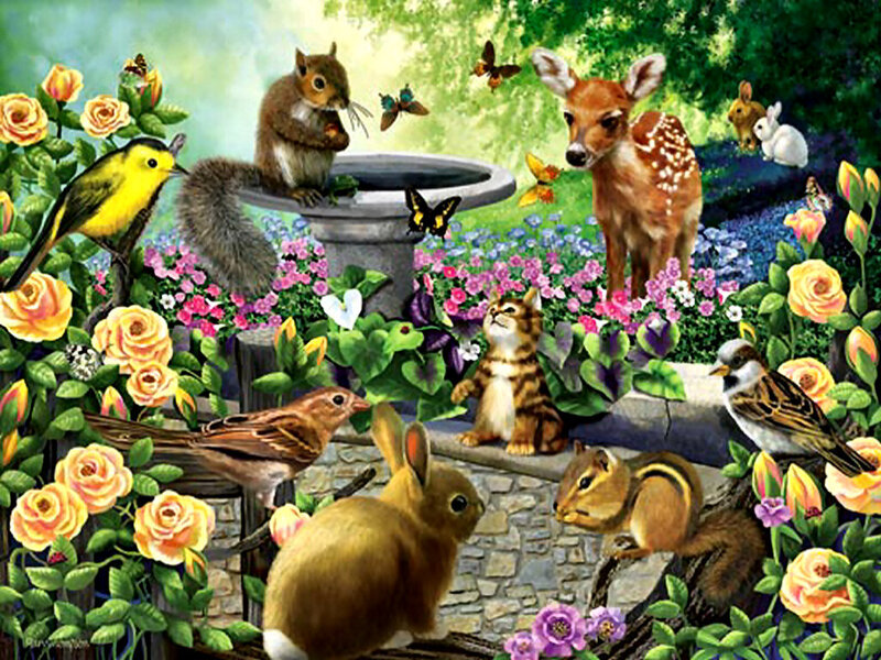 Animals in Garden