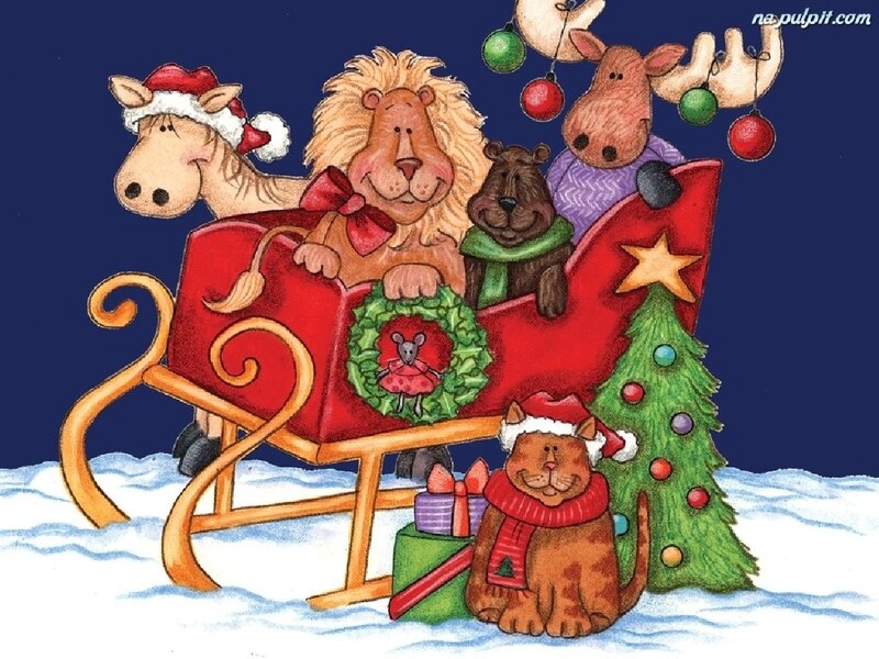 Animals in Sleigh
