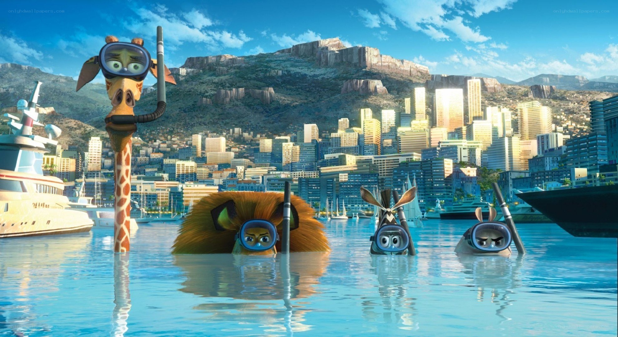 animals in snorkeling gear