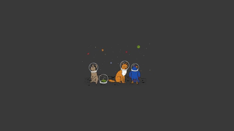 Animals in Space Helmets — Gray