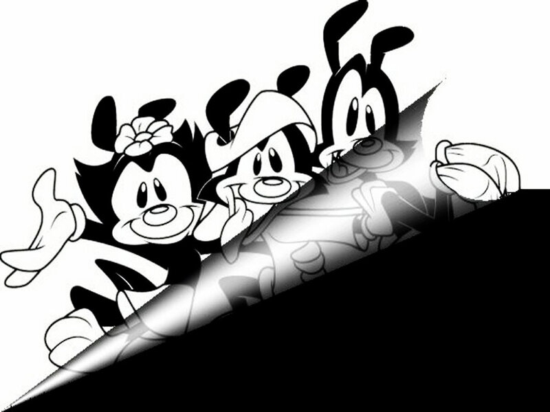 Animaniacs peeking from behind