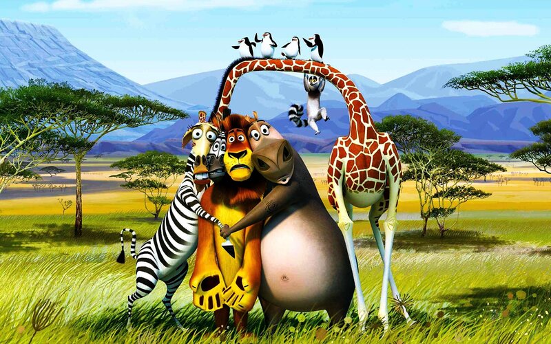 Animated Animals Hugging — Green