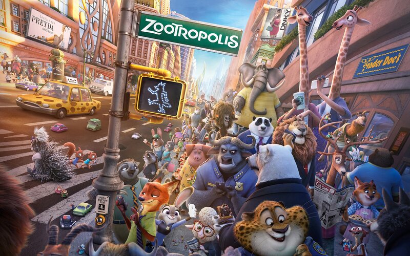 Animated Animals in City