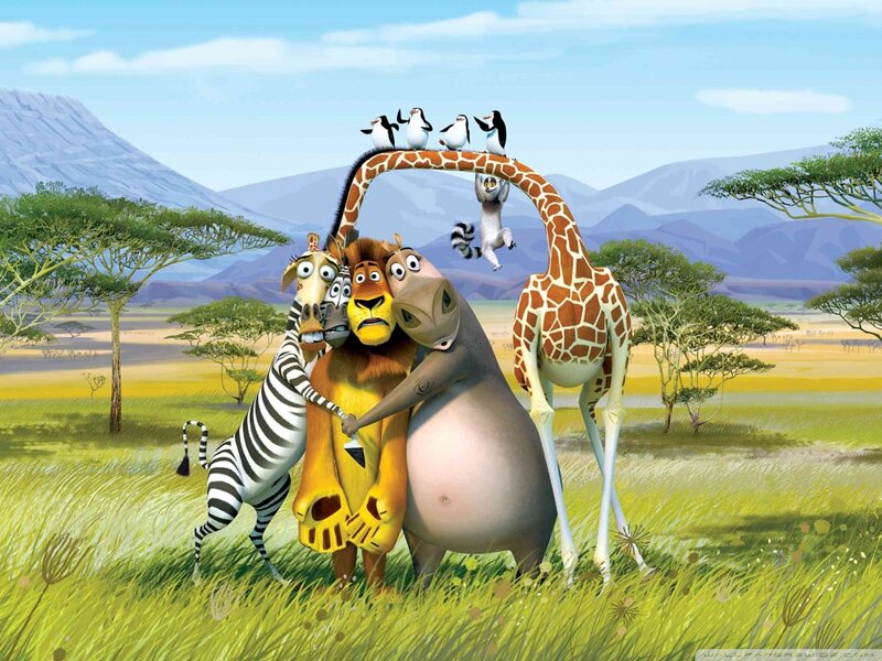 Animated Animals in Savanna — Green