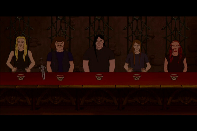 animated band at a table