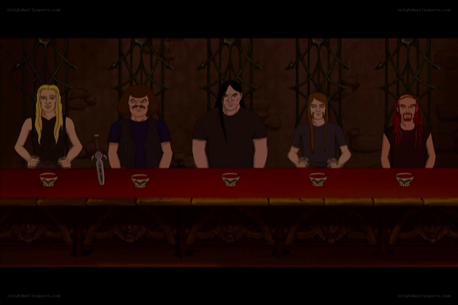 animated band at a table