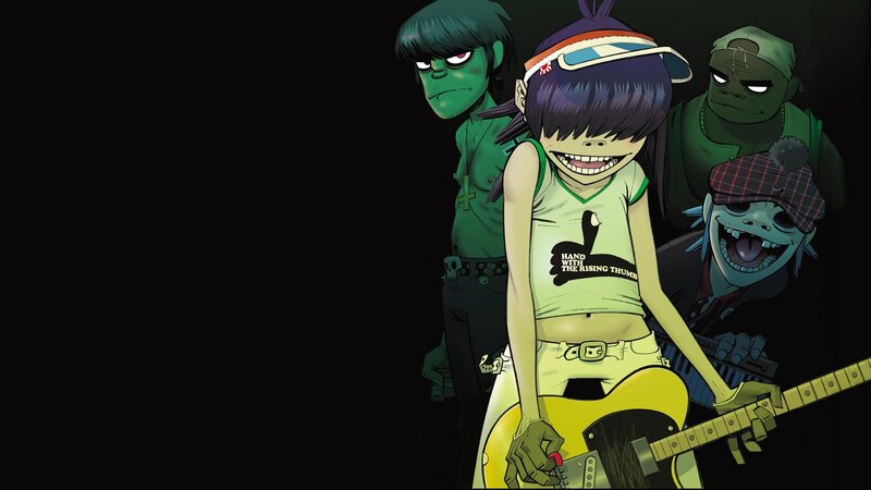 Animated Band Members — Black, Dark, Digital Art, Guitar