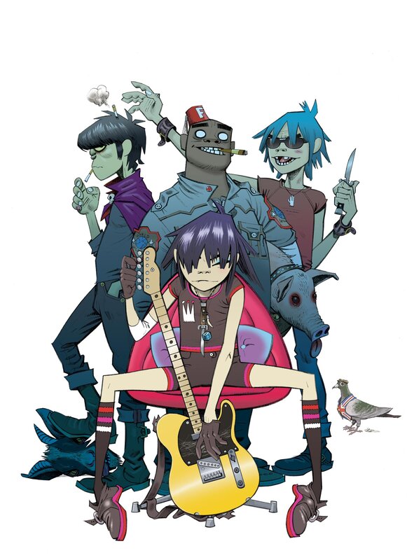 Animated Band Members — Purple, Edgy, Illustration