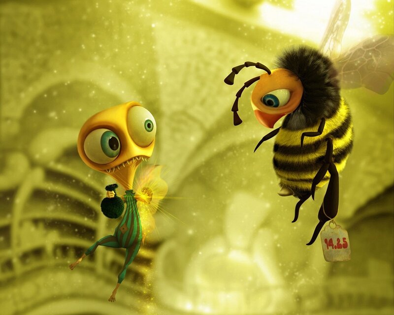 Animated bee and insect characters