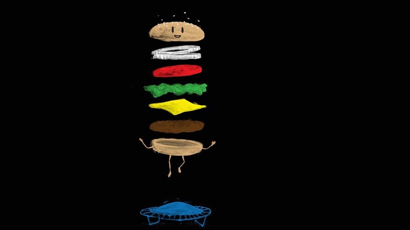 Animated Burger Components — Black, Playful