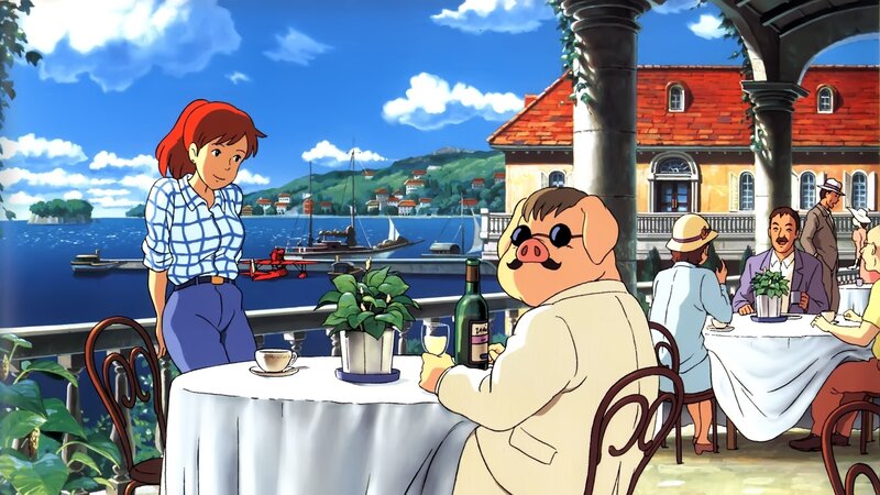 Animated cafe by the sea