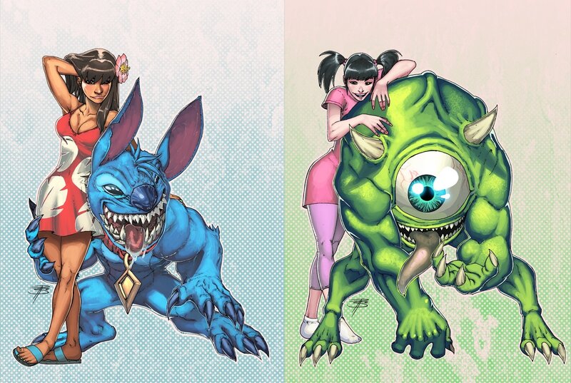 Animated character art with women