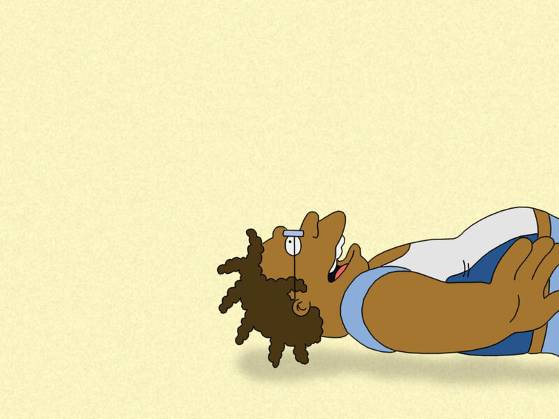 animated character lying down