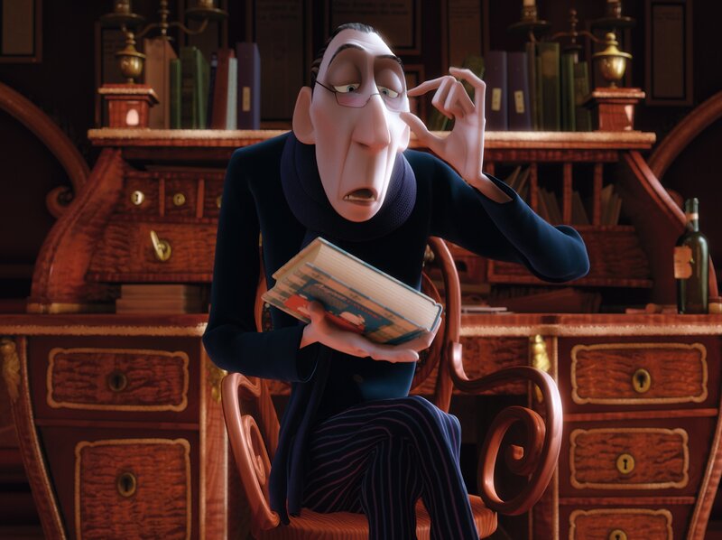 animated character reading book