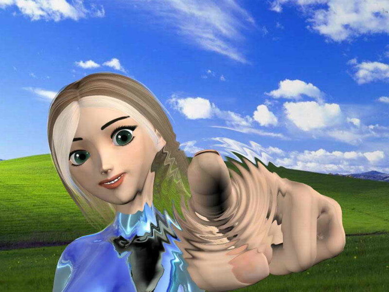 Animated character with distorted hand