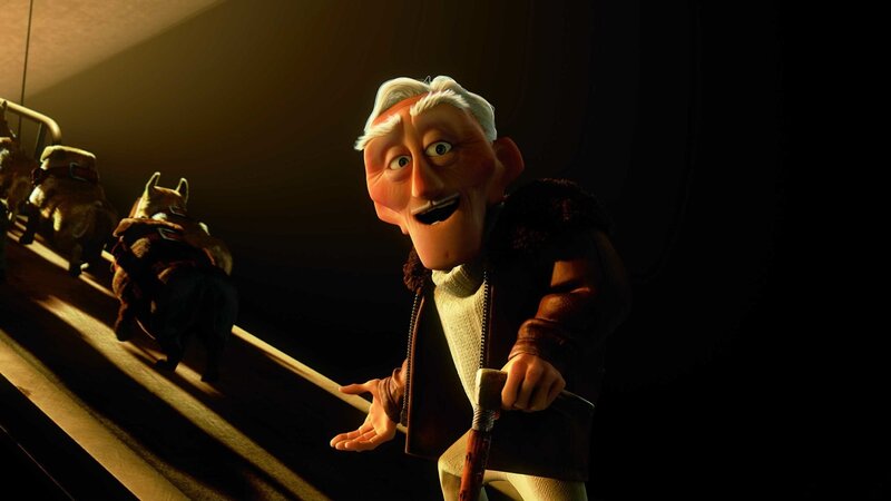 animated character with dogs