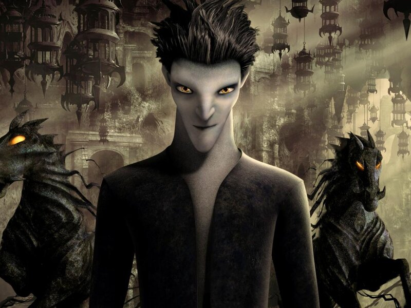 Animated Character with Glowing Eyes — Gray