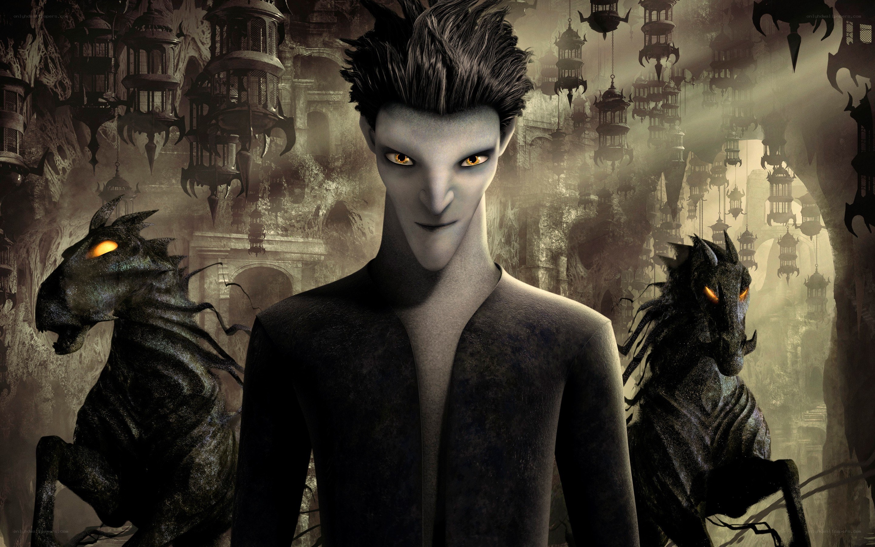 animated character with glowing eyes