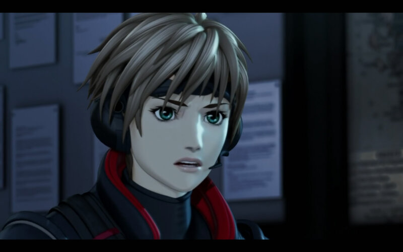 Animated Character with Green Eyes — Gray