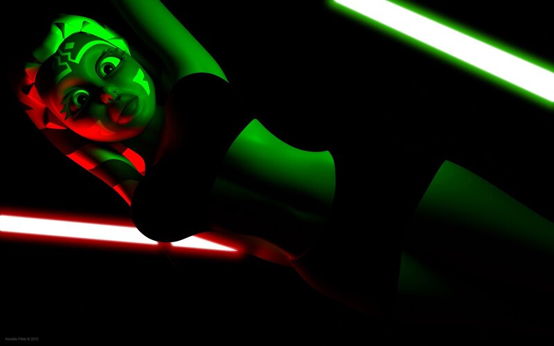 Animated Character with Lightsabers