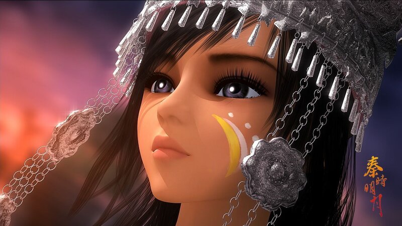animated character with ornate headpiece