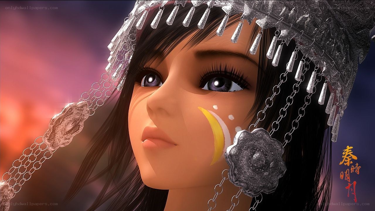 animated character with ornate headpiece