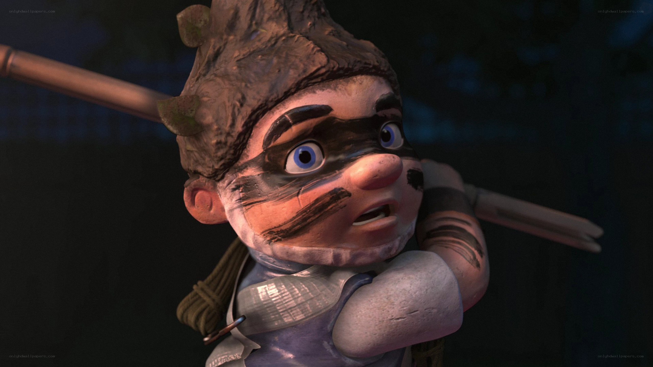animated character with painted face