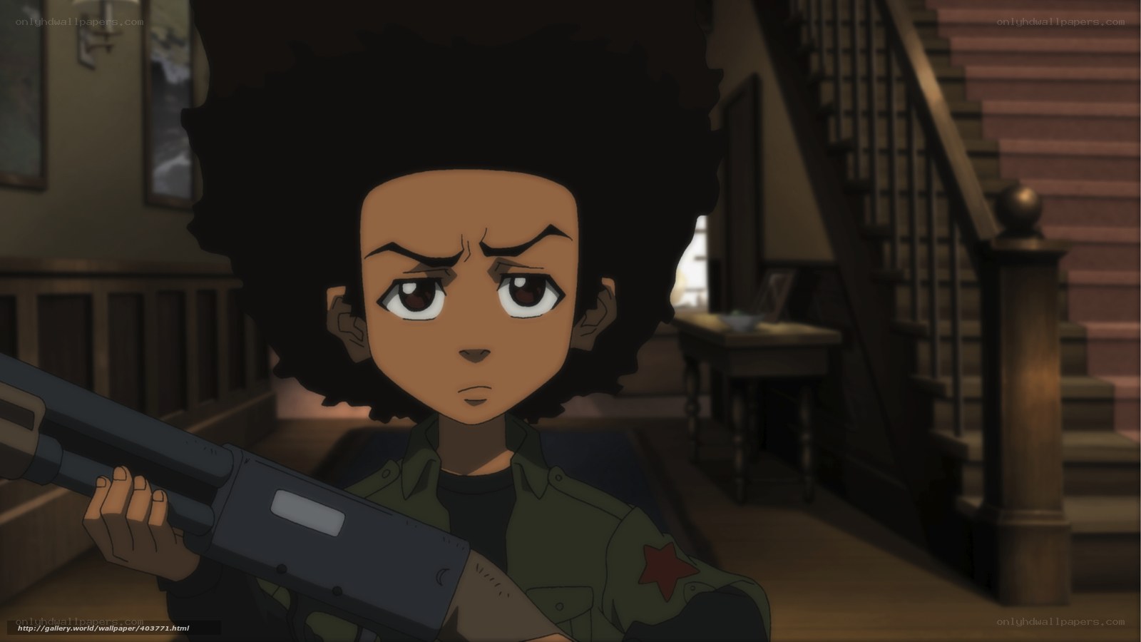 animated character with shotgun