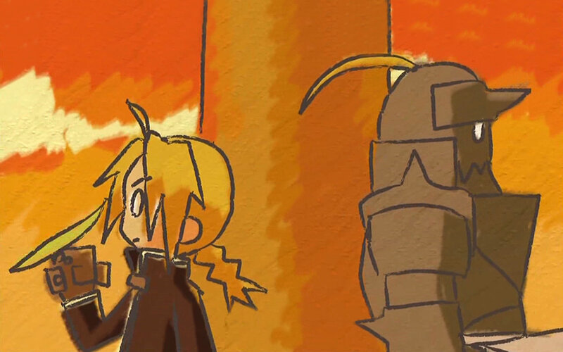 animated character with sword