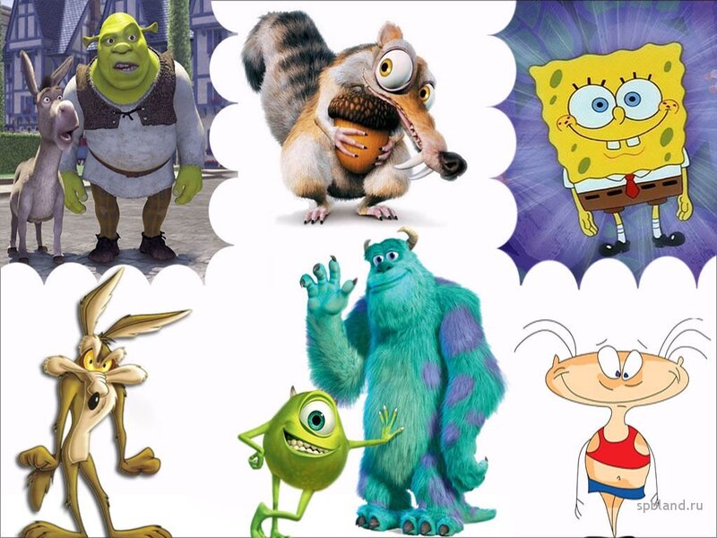 Animated characters collage