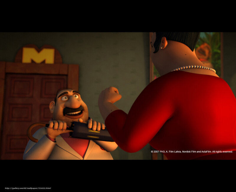 Animated characters in a room
