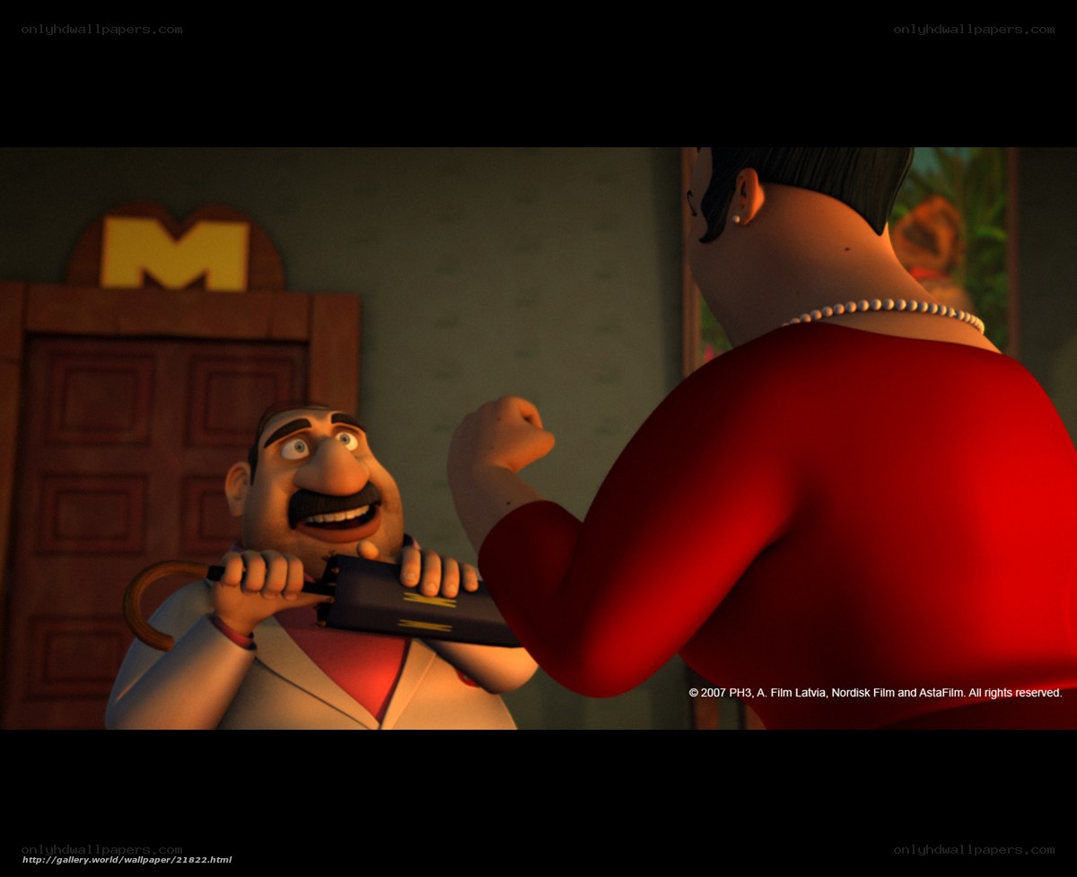 Animated characters in a room