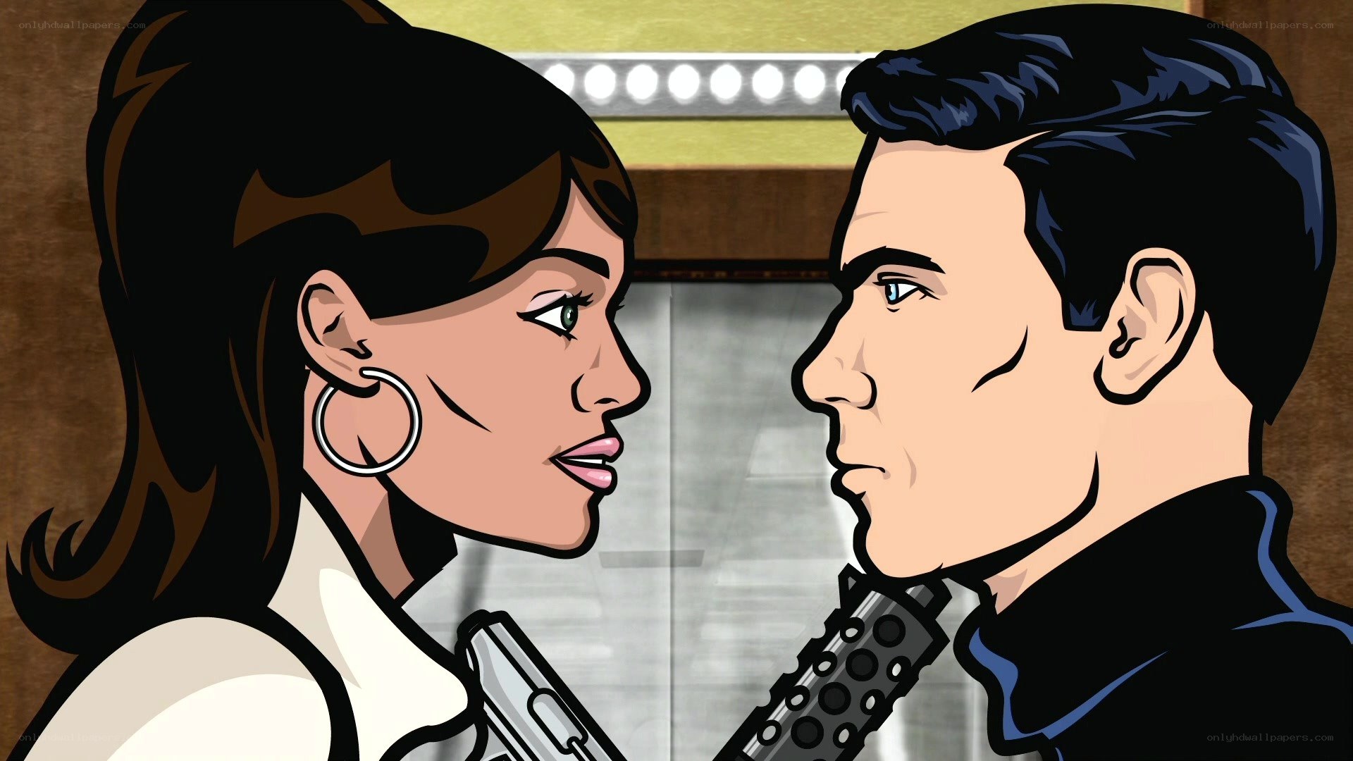 animated characters in confrontation