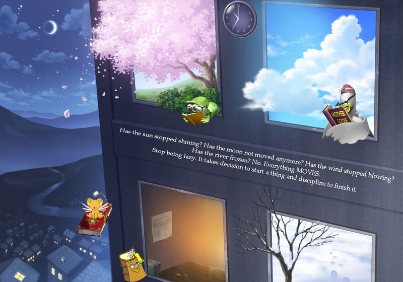 Animated Characters Reading