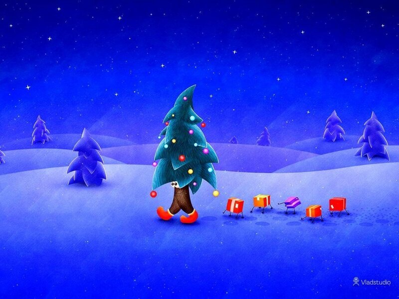 Animated Christmas Tree — Blue